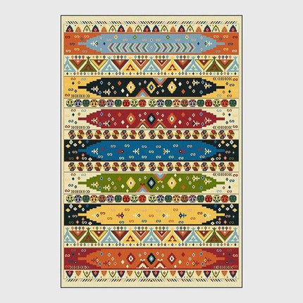 Gulvteppe med fargerikt aztekermønster