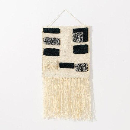 Moderne veggteppe i svart og hvitt