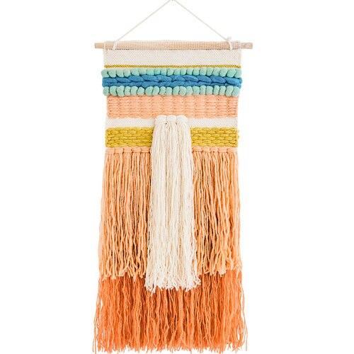 Flerfarget bohemsk veggrye med tekstur