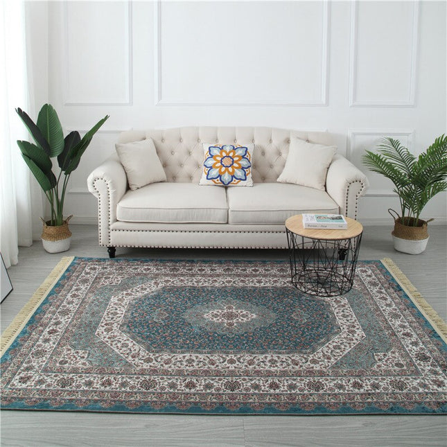 Persisk teppe i dyp blågrønn farge