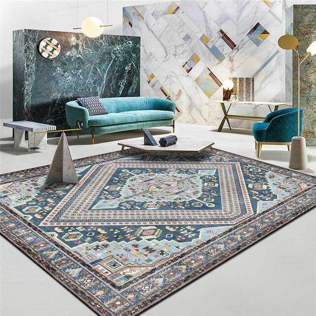 Moderne blågrønt teppe i persisk design
