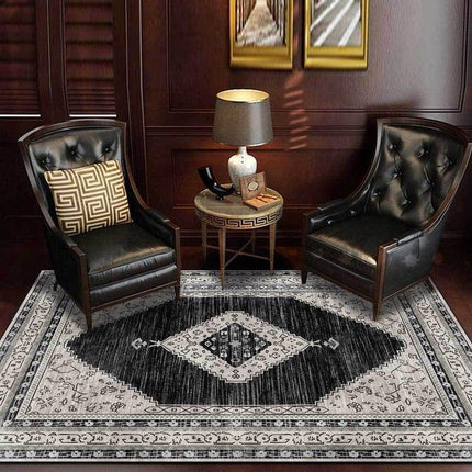 Persisk teppe i antrasitt og svart