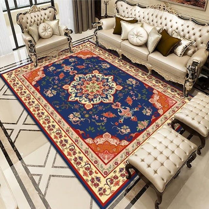 Persisk-inspirert oransje teppe for stue