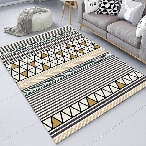 Plastmatte med gult geometrisk mønster