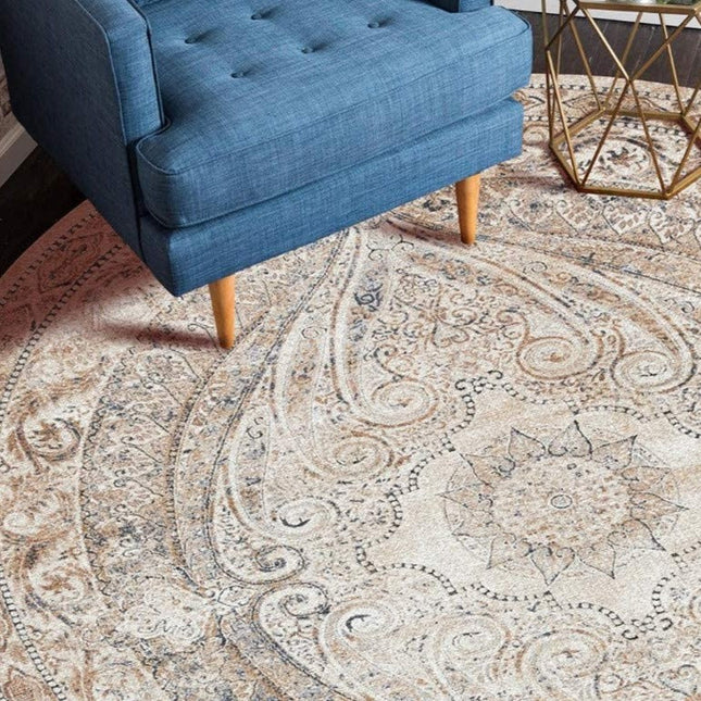 Rundt marokkansk teppe for stue