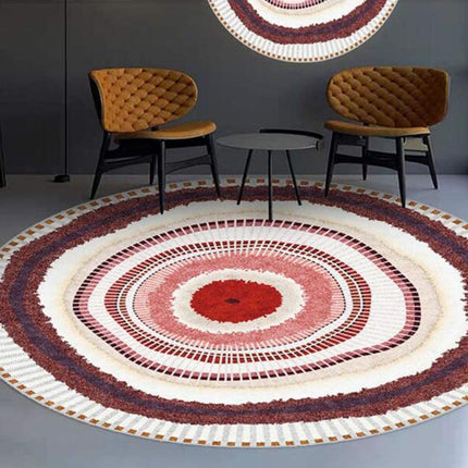 Rundt rødt teppe 120 cm