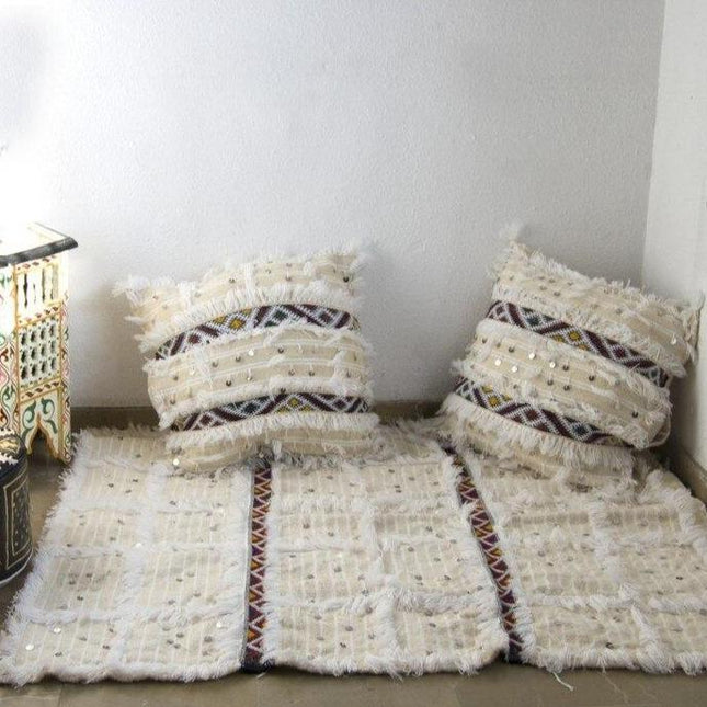 Marokkansk Handira-teppe med paljetter