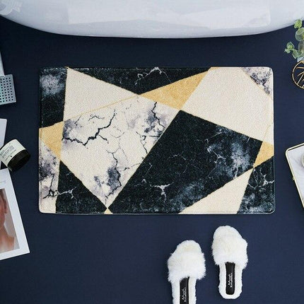 Badematte med geometrisk marmoreffekt