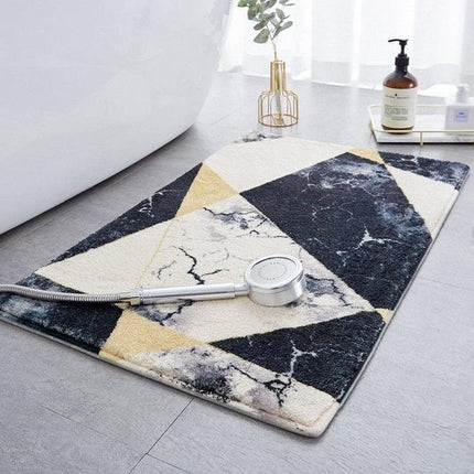 Badematte med geometrisk marmoreffekt