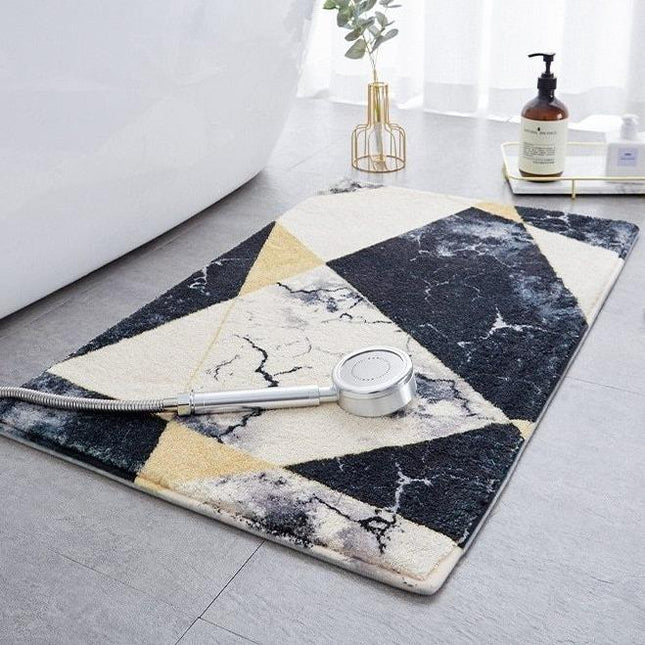 Badematte med geometrisk marmoreffekt