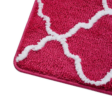 Fuchsia baderomsmatte med marokkansk mønster