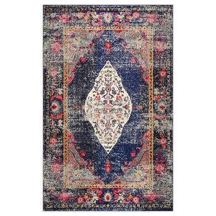 Mørkeblått vintage teppe i 70-tallsstil