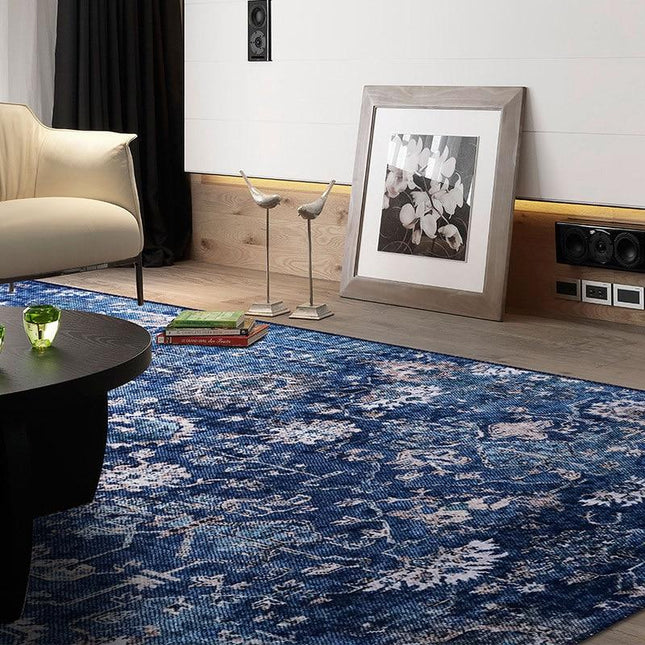 Antikk-inspirert blått vintage teppe