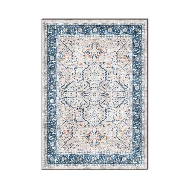 Vintage teppe i blått og beige