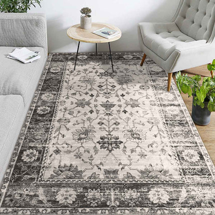 Vintage teppe i grått og hvitt