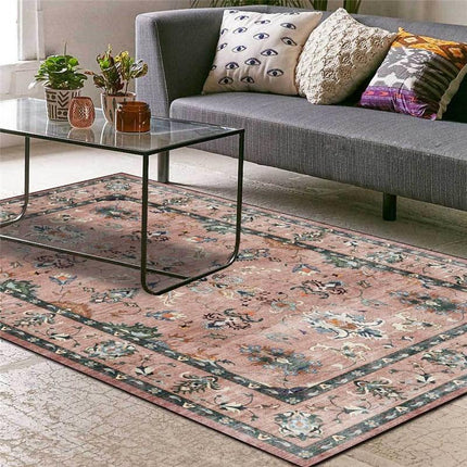 Pudderrosa teppe med vintage mønster